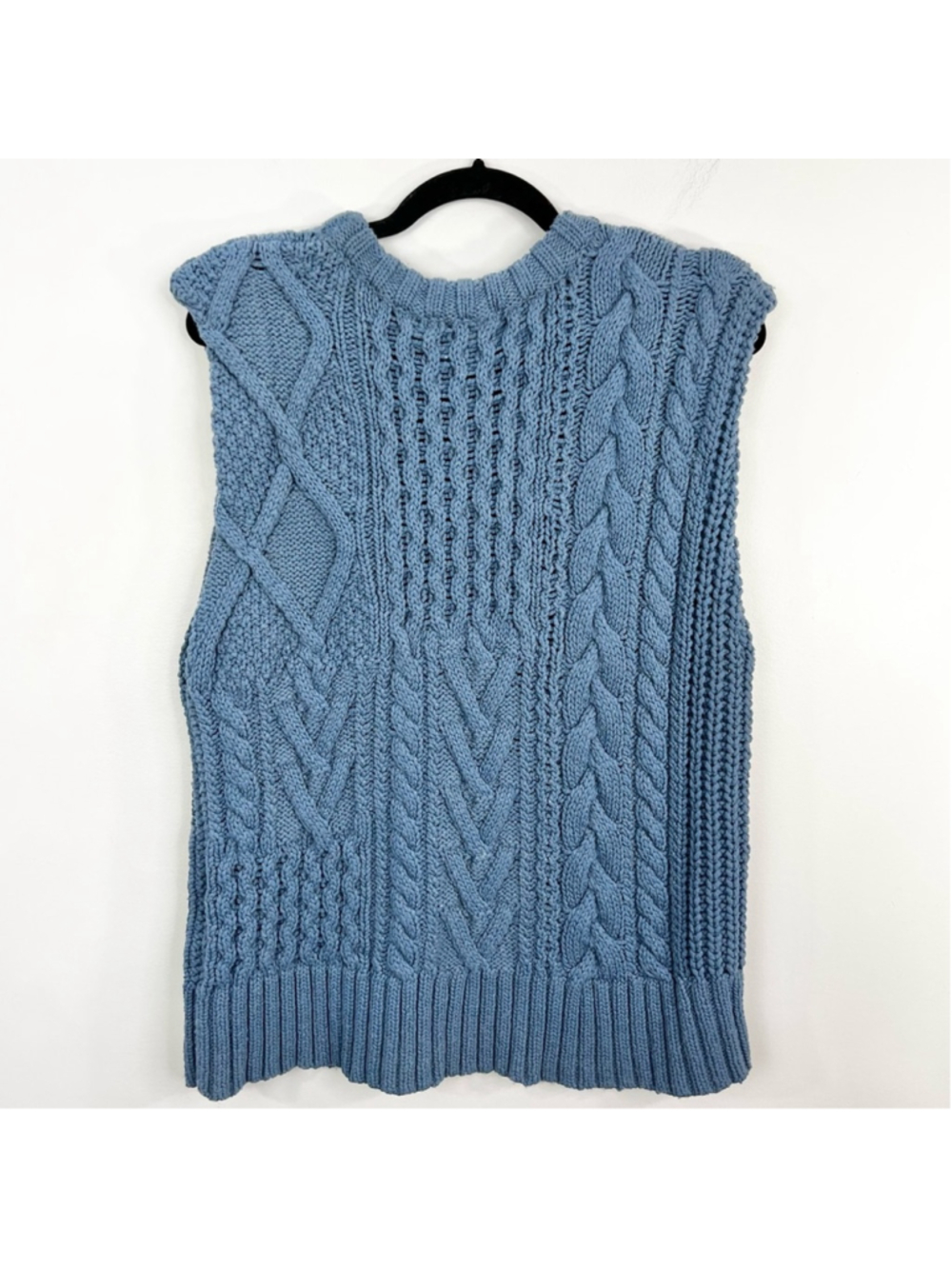 Tomorrowland Japan wool blend chunky cable knit oversized SAMPLE sweater vest S - Picture 5 of 16